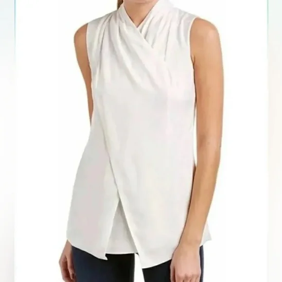 Cabi Wraparound Top Sleeveless White Size 8 - Picture 1 of 12
